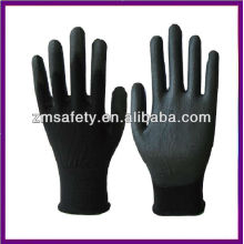 Lightweight Nylon Palm Coated Black PU Gloves ZMR781